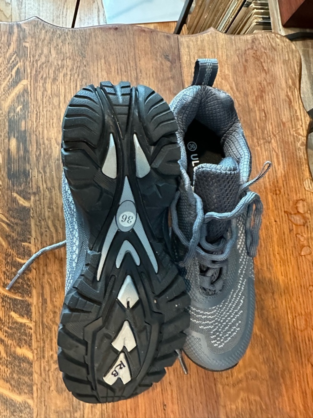 Woman's Knit Athletic Sneakers in Charcoal Gray - Picture 6 of 8